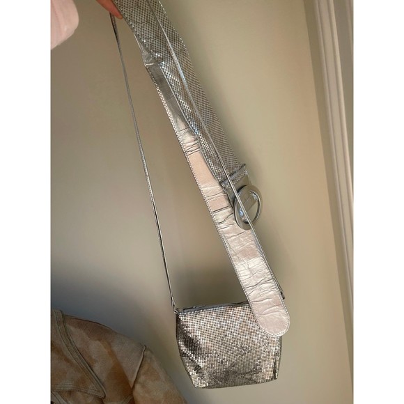 Vintage 1980s Whiting and Davis Silver Mesh Belt and Bag - Picture 6 of 8